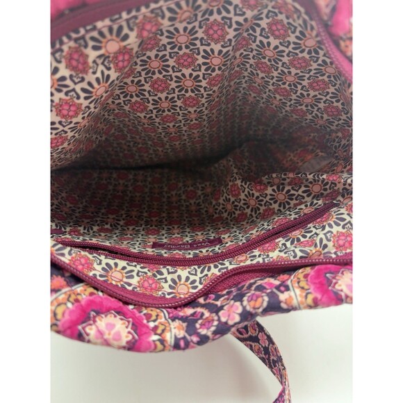 Vera Bradley Iconic Triple Zip Hipster Crossbody Bag Purse Raspberry Medallion - Picture 6 of 16